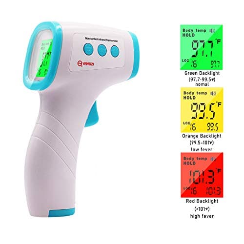 [2020 Updated] AuLinx Full White Body and Object Digital Infrared Thermometer Non-Contact IR Forehead Thermometer - Ear and Forehead Function with Fever Alarm and Memory Function - Ideal for Indoor,