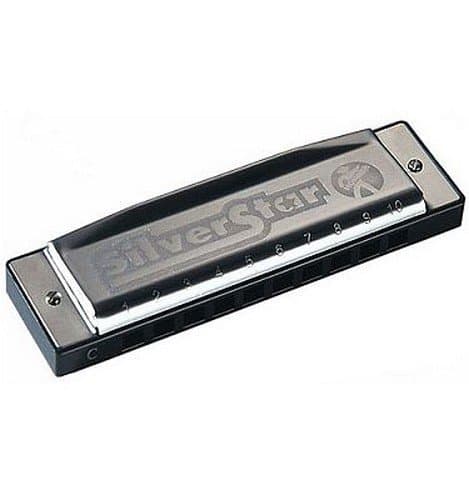 Hohner M50406S Silver Star /Key F Harmonica, Silver
