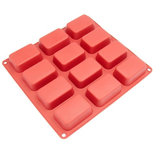 Freshware 12-Cavity Petite Silicone Mold for Soap, Bread, Loaf, Muffin, Brownie, Cornbread, Cheesecake, Pudding, and More