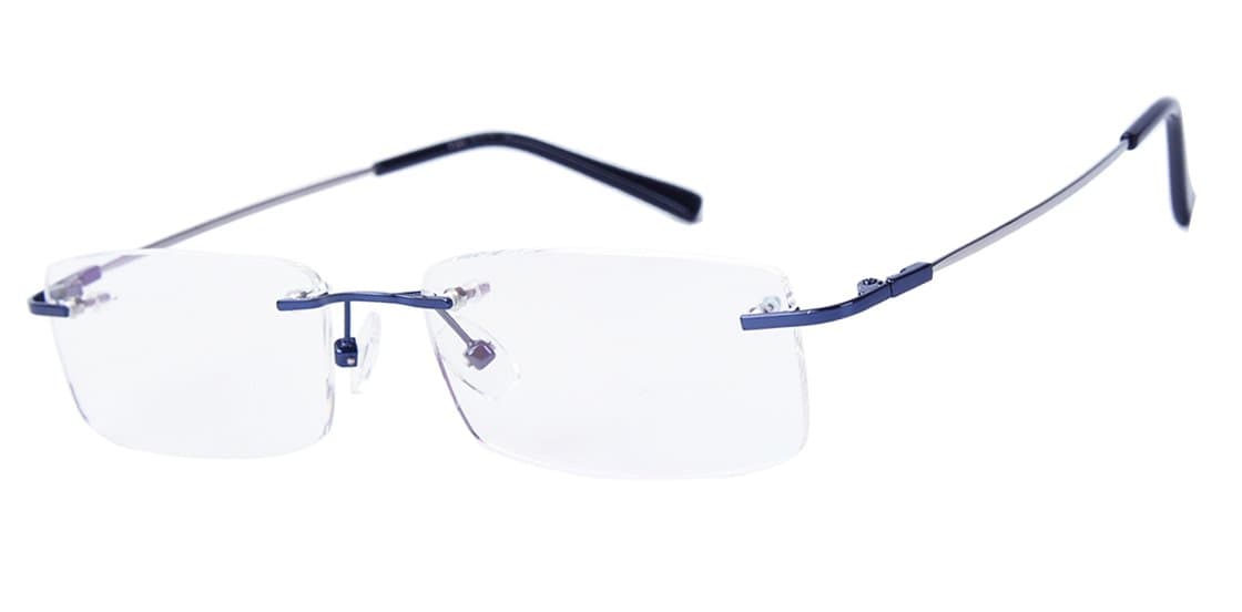 Blue Light Blocking Glasses - Flexible Rimless Titanium Alloy Eyeglasses Frames Clear Lens