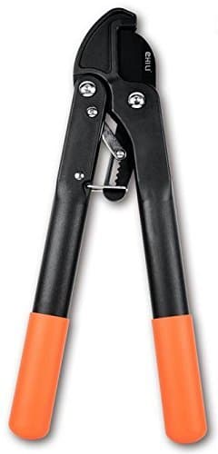 CHILI Tools 7-Inch Pro Bypass Ratchet Pruner For Thick Branches, Heavy Duty SK5 Teflon Blade With TPR Nylon Fiber Handle, Made In Taiwan (Ratchet Looper)