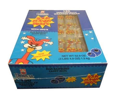 DorvalSour Power Belts Blue Raspberry Candy Belts