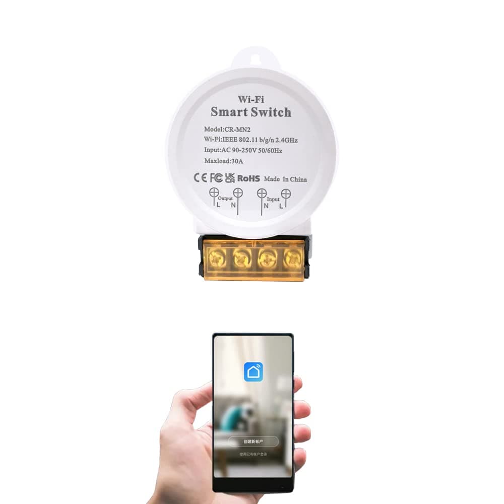 30A Hight Power WiFi Smart Switch,Compatible with Alexa/Google Home, APP Remote Control, Voice Control, Timer Function, DIY Mode, No Hub Required