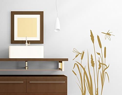 Wall Decal no.MW100 Reed Idyll, Colour:Light Gray;Dimensions:159cm x 105cm