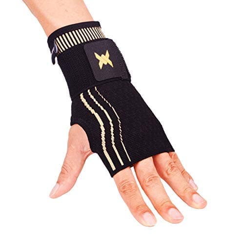 Thx4COPPERCompression Wrist Bandage with Adjustable Strap, Copper Infused Wrist Cuff, Wrist Bandage, Arthrosis, Wrist Support for Carpal Tunnel, Arthritis, Sprains, Single