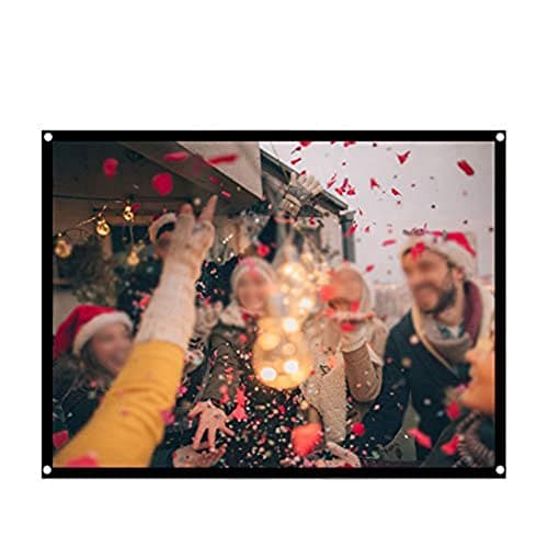 60 Inch 16:9 HD Projector Screen Portable Foldable Anti-Crease White Projector Curtain Projection Screen 4:3 Indoor Outdoor Projector Movies Screen for Home Theater Office Footboll