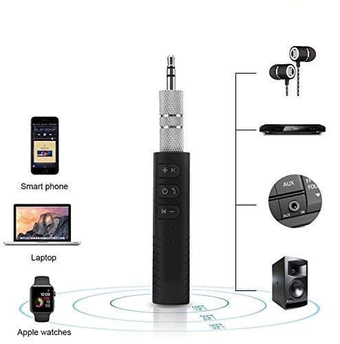 Infinizy BT450 Wireless Bluetooth Receiver 3.5mm Jack Stereo Bluetooth Audio Music Receiver Adapter for Speaker Car Aux Hands Free Kit Compatible with All Android Devices
