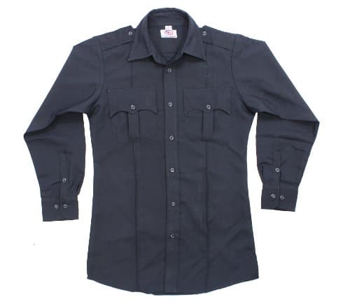 First Class 100% Polyester Long Sleeve Men's Uniform Shirt Navy Blue