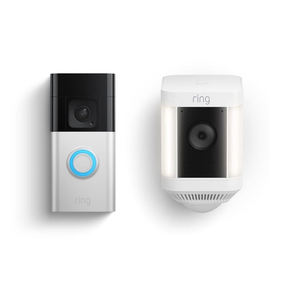 Battery Doorbell Plus with Ring Spotlight Cam Plus (White)