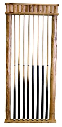 Rush Creek Log Cabin Style 8-Cue Wall Rack