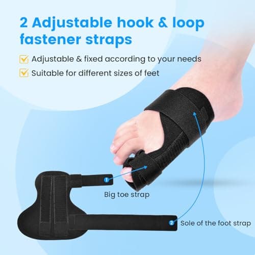 Broken Big Toe Splint Brace, Fracture Big Toe Protector for Dislocations, Injuries, Sprains, Support with 2 Stainless Steel Plate - Right