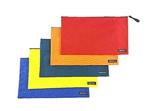 Canvas Multi Tool Bags (5-Pack) Portable, 16 Oz Heavy-Duty Zippered Pouch | Multipurpose Utility Tote for Home, Garage, Auto | Hand Carry Organizer | Compact, Lightweight