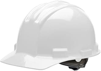 3-Rib S51 Flat Front Cap Style Safety Hard Hat with 4-Point Ratchet Suspension and Cotton Brow Pad