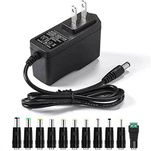 9V 2A AC Adapter [9V, 2Amp Regulated Switching Power] with 11 Interchangeable DC Plug for 300mA, 400mA, 500mA, 600mA, 700mA, 900mA, 1000mA, 1500mA Equipment