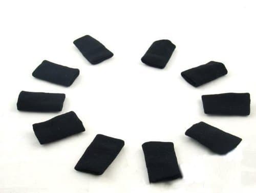 10pcs Sports Elastic Finger Sleeve Support Protector (Black)