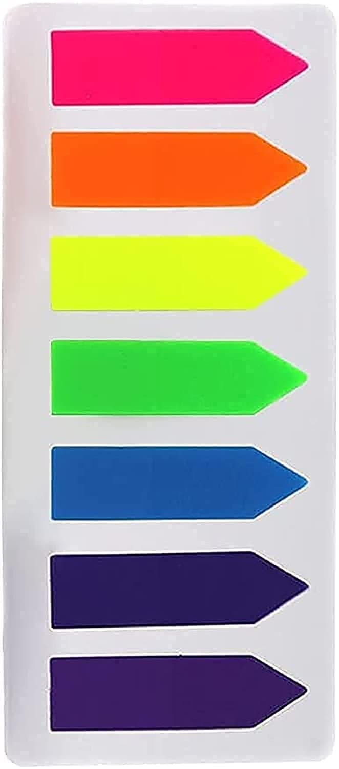 MARKQ 175 Pcs Arrow Page Markers, Post-It Sticky Notes Tab, Index Tab Flags for Home School Office Supplies (7 colors)