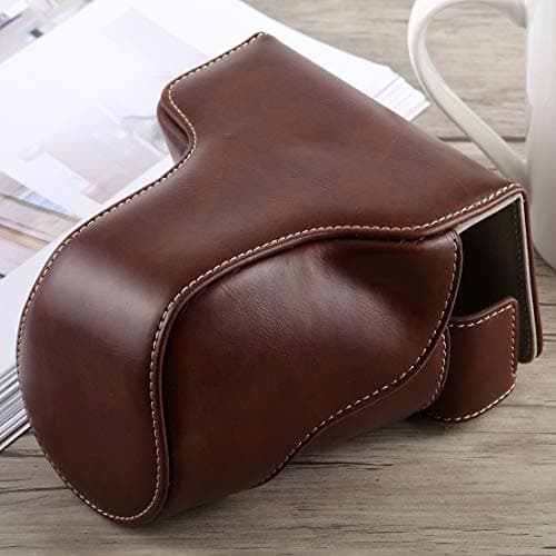 KANEED Full Body Camera PU Leather Case Bag with Strap for Fujifilm X-A5 (Black) Leather Case (Color : Coffee)