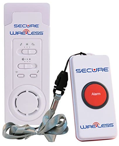 Secure SWCB-1S Wireless Slimline Pager + 1 Nurse Call Button - Patient SOS Help Pendant Call Button and Caregiver Pager Nurse Alert System - 500+ Ft Range … (1 Transmitter Set)