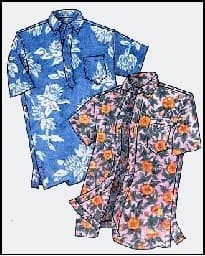 Victoria Jones Mens Hawaiian Pullover or Button Front Placket Aloha Shirt Sewing Pattern #210 - Sizes S-4X