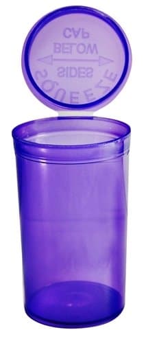 50 x 19 Dram / 80ml POP TOP Squeeze Bottles Container Vials RX - Translucent Violet- Child Resistant FDA Approved Medical Grade Plastic (PP-TR-VI-50)
