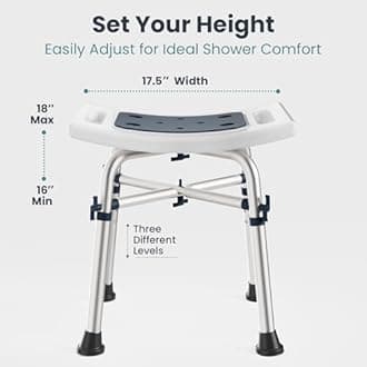 PELEGON® Shower Chair for Inside Shower (350 lb) - Adjustable Height Shower Stool - Shower Seats for Adults, Bath Stools for Shower to Sit, Shower Chair, Shower Stools for Adults Sitting - Teal