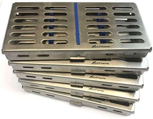 NATRA Sterilisation Containers Storage Container Dental Box 7 Instruments Size 180 x 90 x 20 mm Pack of 5