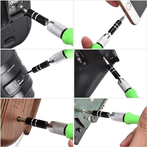 Farraige 32 In 1 Mini Screwdriver Bits Set with Magnetic Flexible Extension Rod for Home Appliance; Laptop; Mobile; Computer Repairing Preparations (Green)