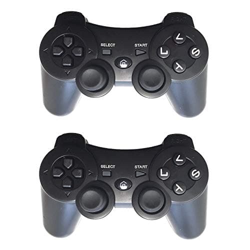 2 Pack Wireless Bluetooth Game Controller for PS3,Gamepads for Playstation 3 (Black+Black)