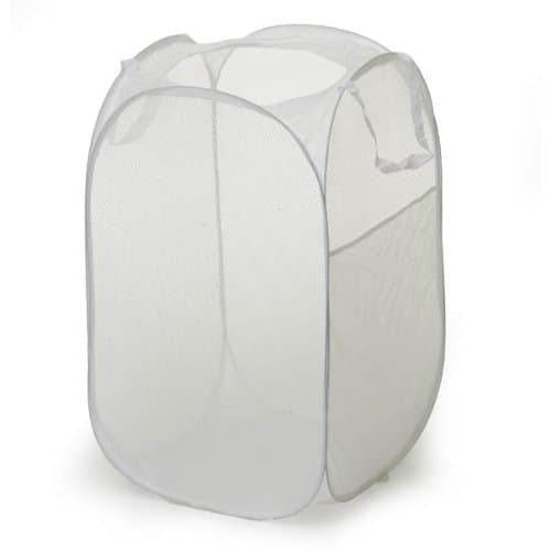 Small Pop up Hamper Laundry Hamper Pop up for Clothes and Toys Foldable Mesh White Light Duty 13" X 20"