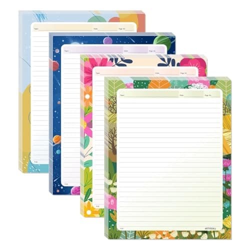 A4 Designer Multicolour Project Paper Sheet (One Side Ruled) for School, Colleges Assignments, Creative Art & Craft Practical Work, 4 Styles (200 Sheets)