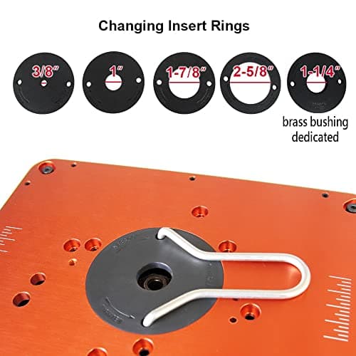 O'SKOOL Precision Aluminum Router Table Insert Plate, Router Templates with Pre-Drilled Adapt to Multiple Routers of Different Model