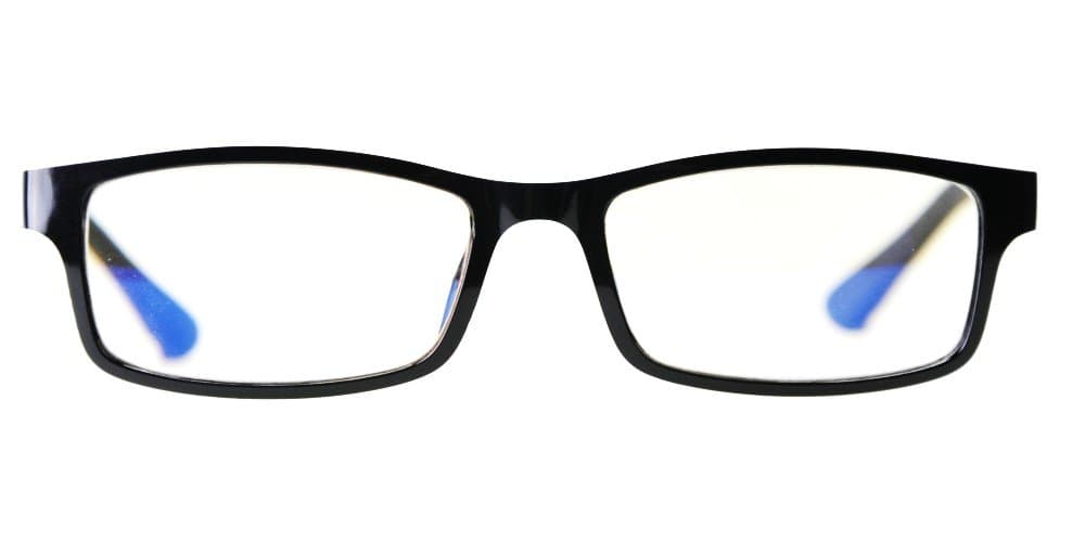 Blue Light Blocking Glasses by EYES PC, Style 708 Black/Clear Red, 0.0 Power. Reduce Digital Eyestrain. Blue Light Blocking up to 100% of Hazardous HEV Blue Light from LED. Reduces Digital Eye Strain