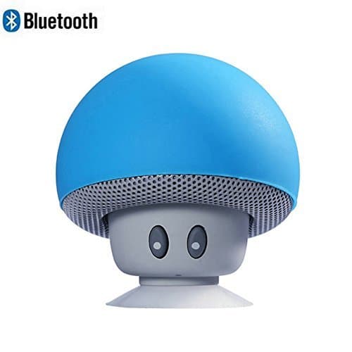 Leacoco Mini Wireless Portable Bluetooth Speakers with Mic and Sucker Portable Small Stereo for iPhone and Android System Equipment Etc. (Blue)