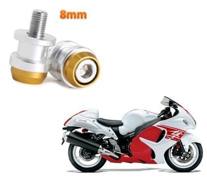 Grand Pitstop 8MM Swing Arm Sliders Spools/Paddock Stand Bobbin M8 with Black and Golden Double Cap for Hayabusa Suzuki
