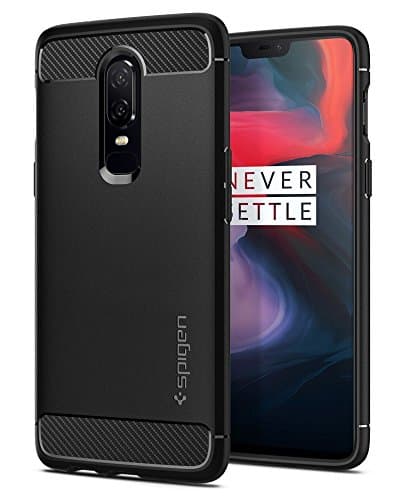 Spigen Rugged Armor for OnePlus 6 Case, One+ 6 Back Cover - Black
