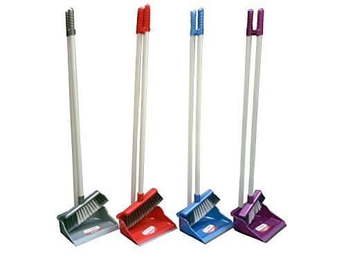Eco Long Handle Handled Dustpan Dust Pan And & with Brush Set Sweeper (Purple)