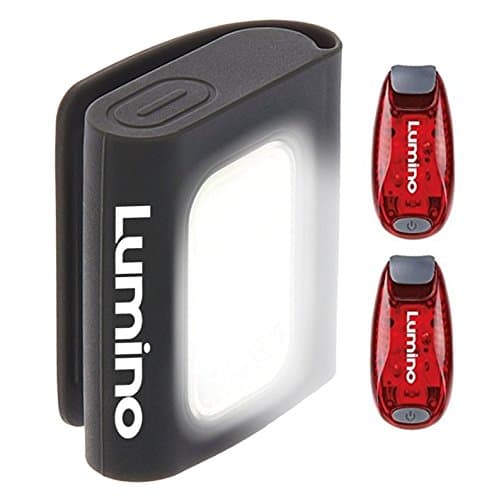 LED Safety Light Flashlight Torch, for Running Walking Dogs Camping Outdoors - Clip-On Rechargeable Lightweight Magnetic - Including 2X Rear Safety Lights - Lumino