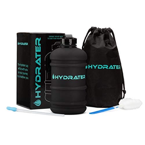 Hydrater Water Bottle 2.2L with Hand Strap, Reusable Large Capacity Sports Water Bottle with Drawstring Bag, Drinking Straw and Cleaning Brush for Outdoor, Running, Hiking, Gym