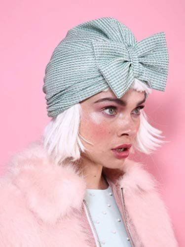 Glitter Bow turban in light blue