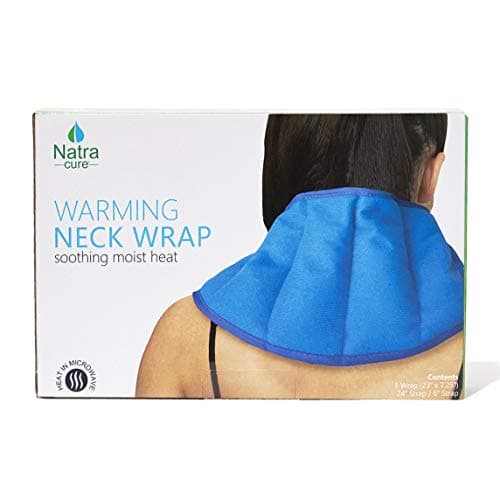 NatraCure Warming Neck Wrap (w/SmartBead) – Microwaveable Moist Hot Pack and Heated Pain Relief Pad for Neck, Shoulders, and Back