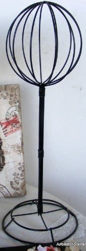 Iron Hat Stand Wire Ball - Tall Black