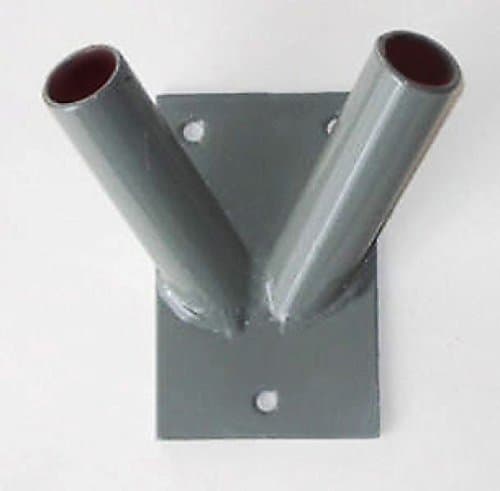 Armar Grey Flagpole Holder Metal Wall Mount Bracket 2 Flag Pole