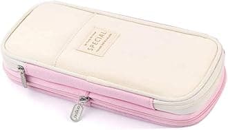 Large Capacity Pencil Case Pouch, Cute Aesthetic Big Capacity Zipper Pencil Cases Pen Portable Office Stationery Makeup Bag, Desk Organizer for College Adults Women Men (PINK)