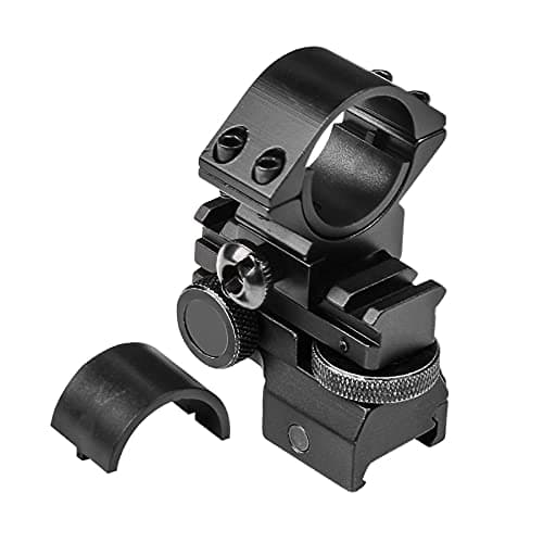 Odepro AS004 Windage Elevation Adjustable Picatinny Rail Mount with 1" inch 30mm Ring Adaptor for Flashlight Illuminator Scope Optic Torch