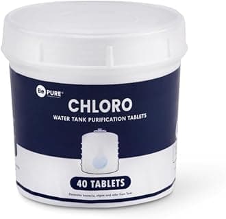 Bepure Chloro 1000 | Water Purification Chlorine Tablets for Water Tank | Pack of 40 Tablets| Eliminates Bacteria, Algae and Odor from Water Tank | 40 Tablets for 40000 litres