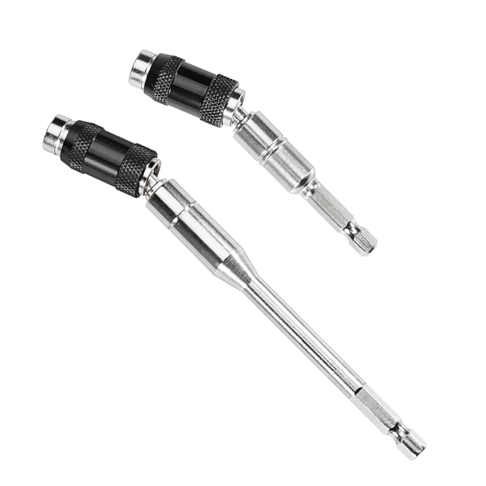 2pcs Magnetic Pivoting Bit Tip Holder Quick Release Pivot Drill Bit Holder Flexible Pivoting Screwdriver Bit Holder 1/4 inch Hex Shank Extension Rod for Tight Spaces or Corners (88+145mm)