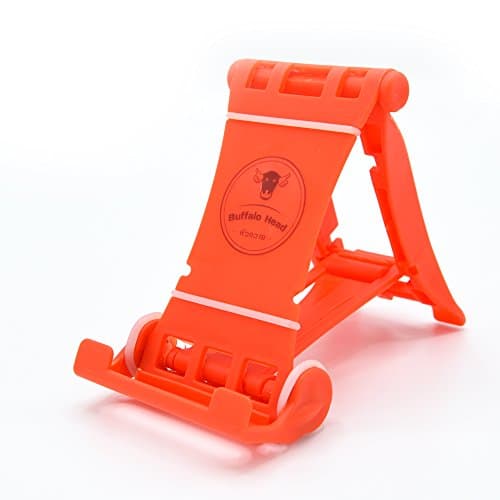 Buffalo Head Universal Adjustable Foldable Cell Phone Stand Holder for Desk, Foldable Adjustable Smartphone stand portable For iPhone, iPad, Samsung, Sony, etc (Orange)