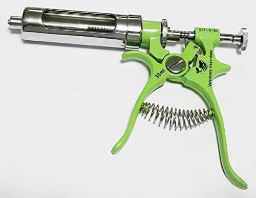 Multidose Automatic Adjustable Dose Gun Syringe 30mL LIME GREEN Livestock Veterinary