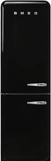 Smeg FAB32 Retro Refrigerator – 50s Style Fridge with Bottom Freezer, No-Frost, LED Display & Lighting, LifePlus Zone, Multi-Airflow – 12.2 cu ft – Black - Made in Italy