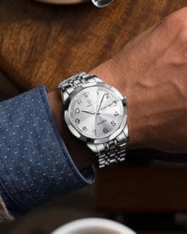 OLEVS Watches for Men Business Dress Diamond Analog Quartz Big Face Luxury Classic Stainless Steel Waterproof Luminous Two Tone Wristwatch